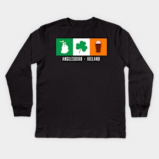 Anglesboro Ireland, Gaelic - Irish Flag Kids Long Sleeve T-Shirt